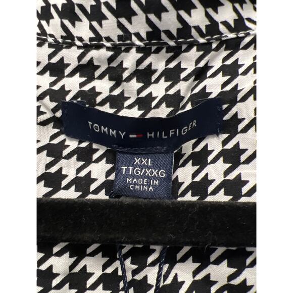 NWT Tommy Hilfiger Women’s Gingham Button Down Shirt Dress Size XXL Black White - Picture 2 of 5